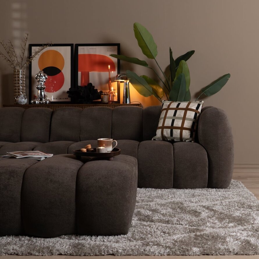 Ecksofa XL links Luca Chenille Braun