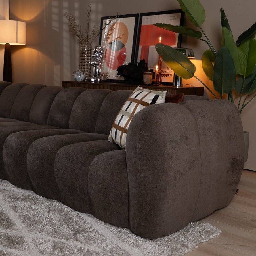 Ecksofa XL links Luca Chenille Braun