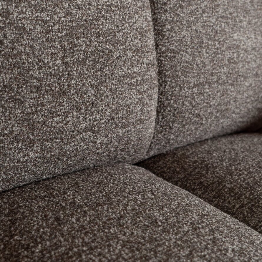 Ecksofa links Luca aus Bouclé-Stoff braun/grau