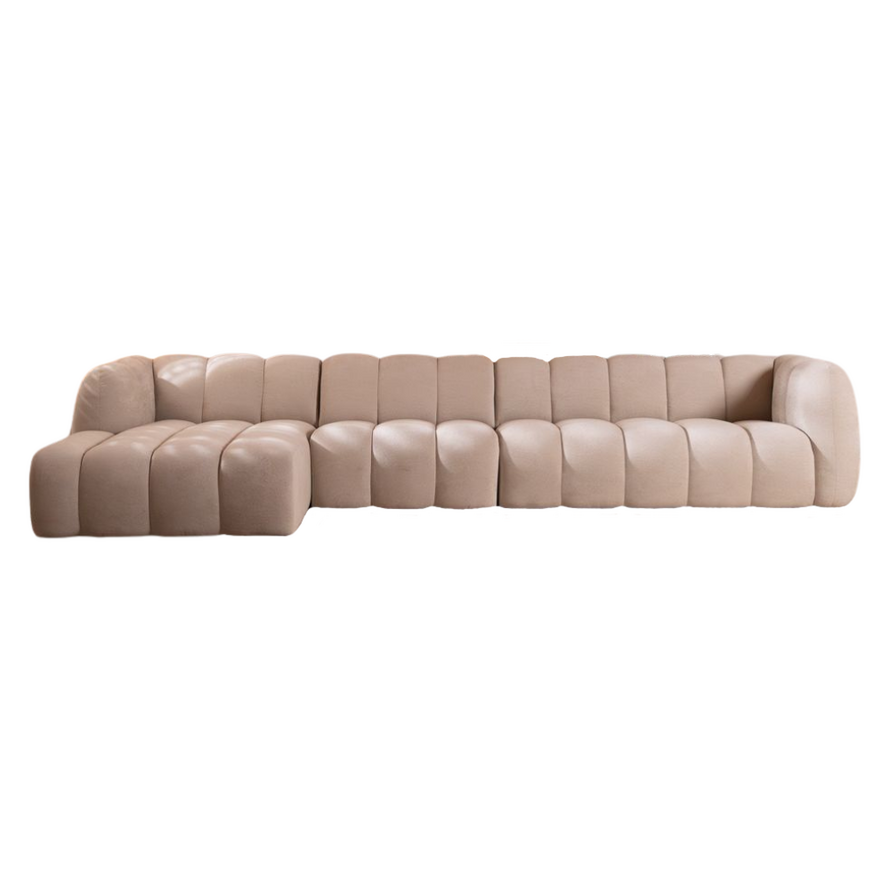 Ecksofa XL links Luca Chenille Beige