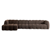 Bronx71 Ecksofa XL links Luca Chenille Braun