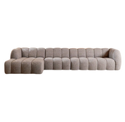 Bronx71 Ecksofa links Luca aus Bouclé-Stoff braun/grau
