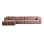 Ecksofa links XL Luca aus Bouclé-Stoff rot/rosa