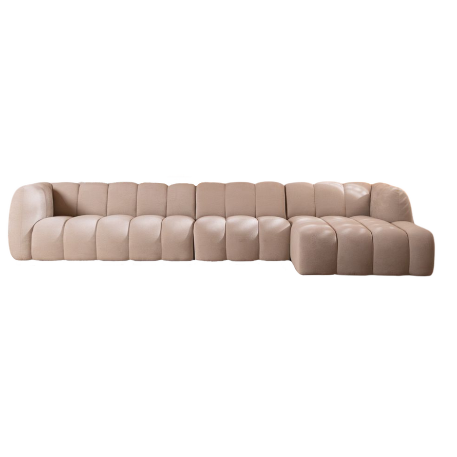 Ecksofa XL rechts Luca Chenille Beige