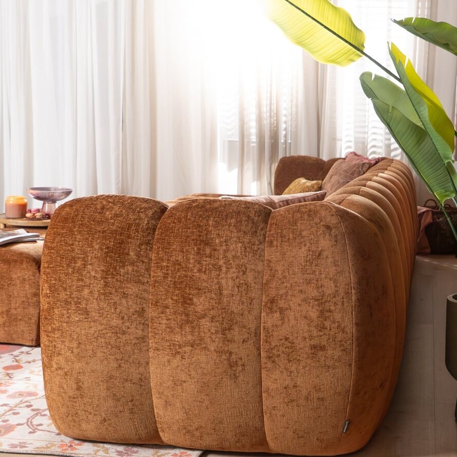 Ecksofa Luca XL Chenille kupfer links