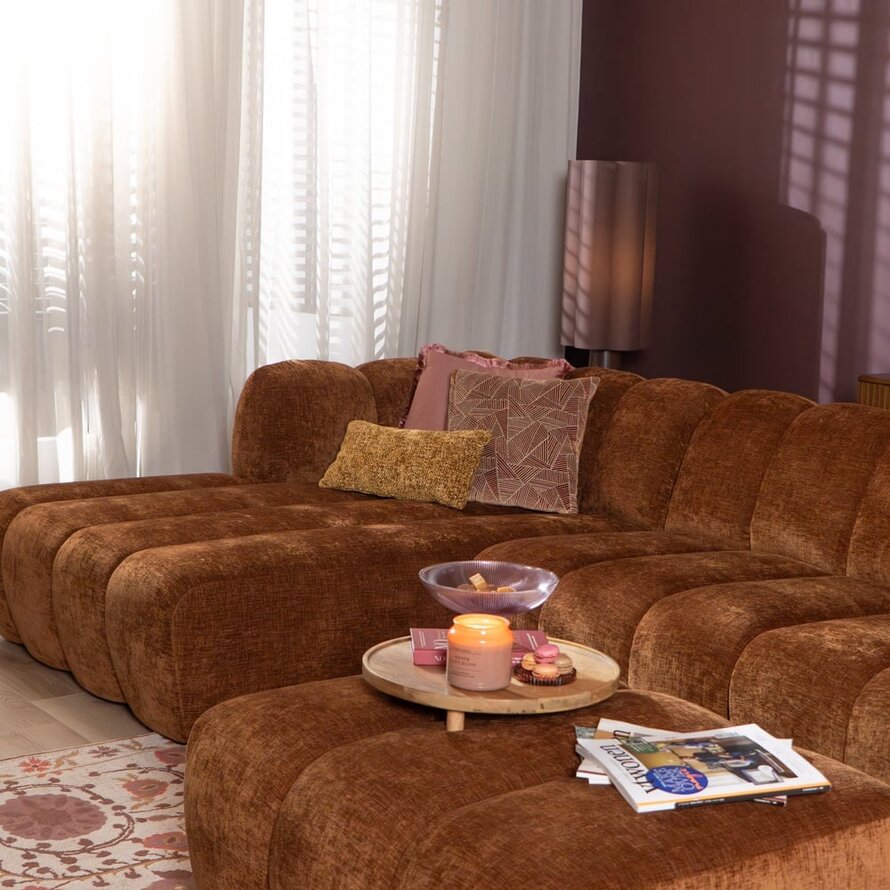 Ecksofa Luca XL Chenille kupfer links