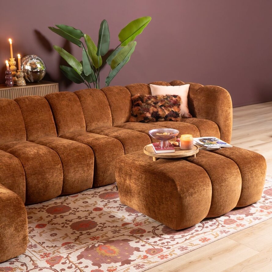 Ecksofa Luca XL Chenille kupfer links