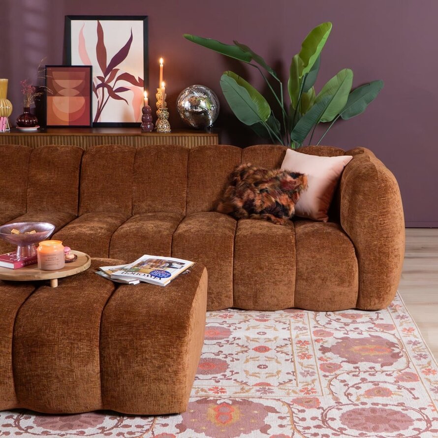Ecksofa Luca XL Chenille kupfer links