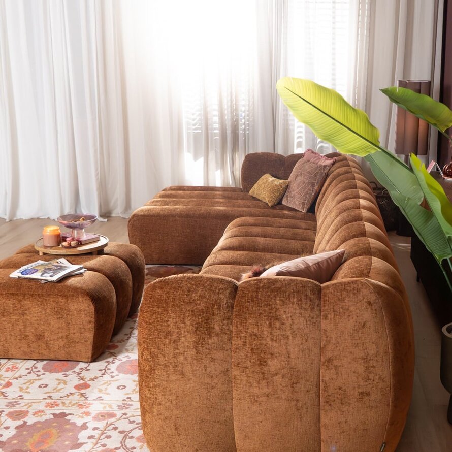 Ecksofa Luca XL Chenille kupfer links