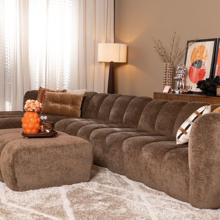 Ecksofa Luca XL Chenille mocha links