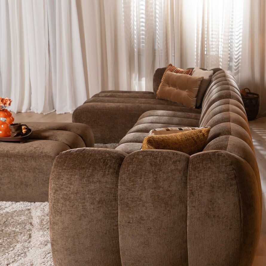Ecksofa Luca XL Chenille mocha links