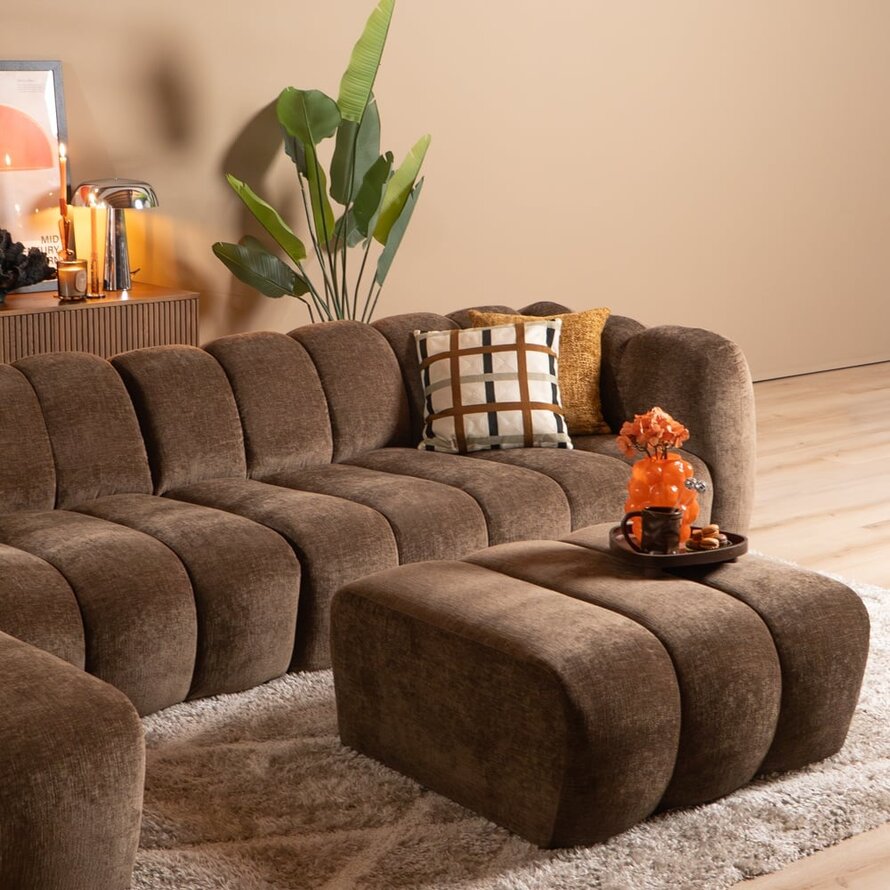 Ecksofa Luca XL Chenille mocha links