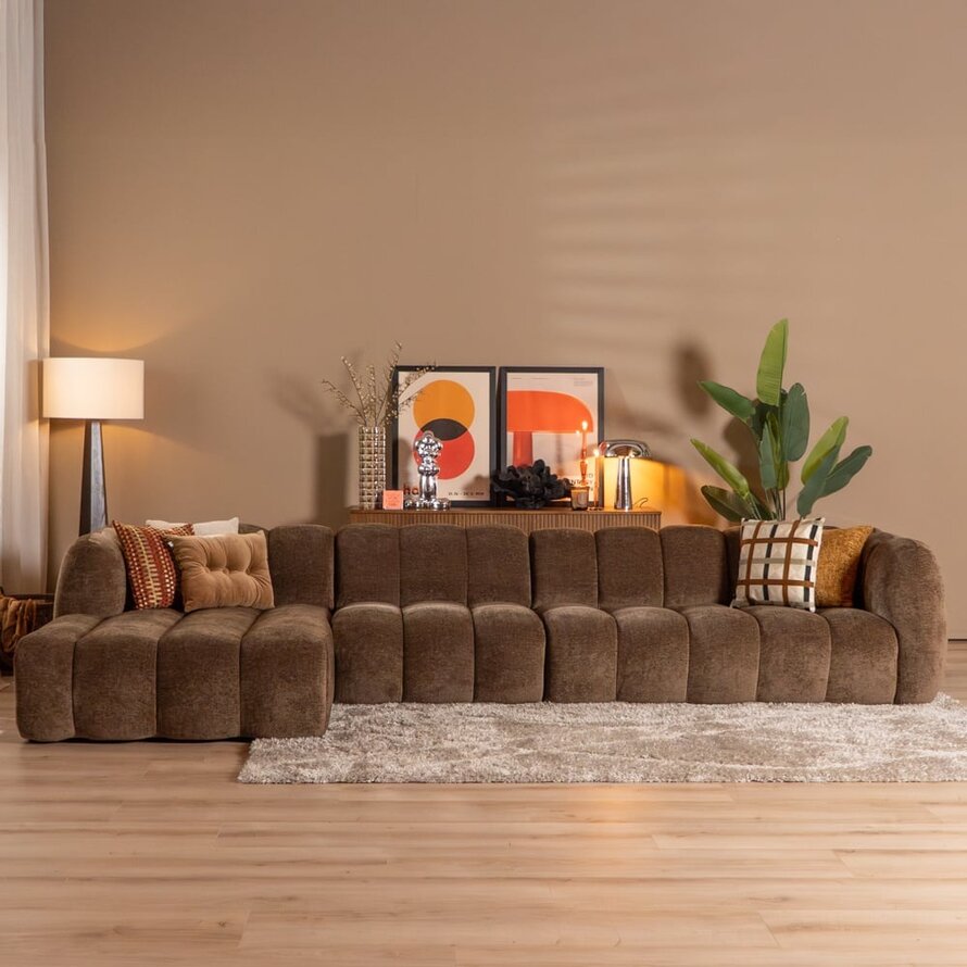 Ecksofa Luca XL Chenille mocha links