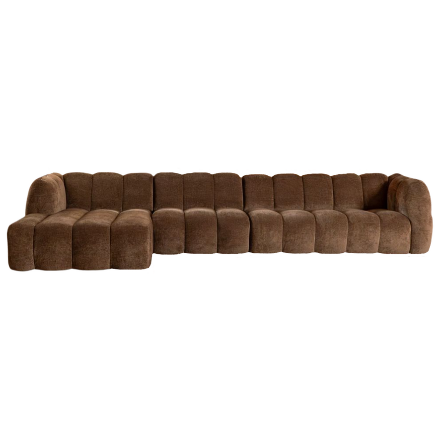 Ecksofa Luca XL Chenille mocha links