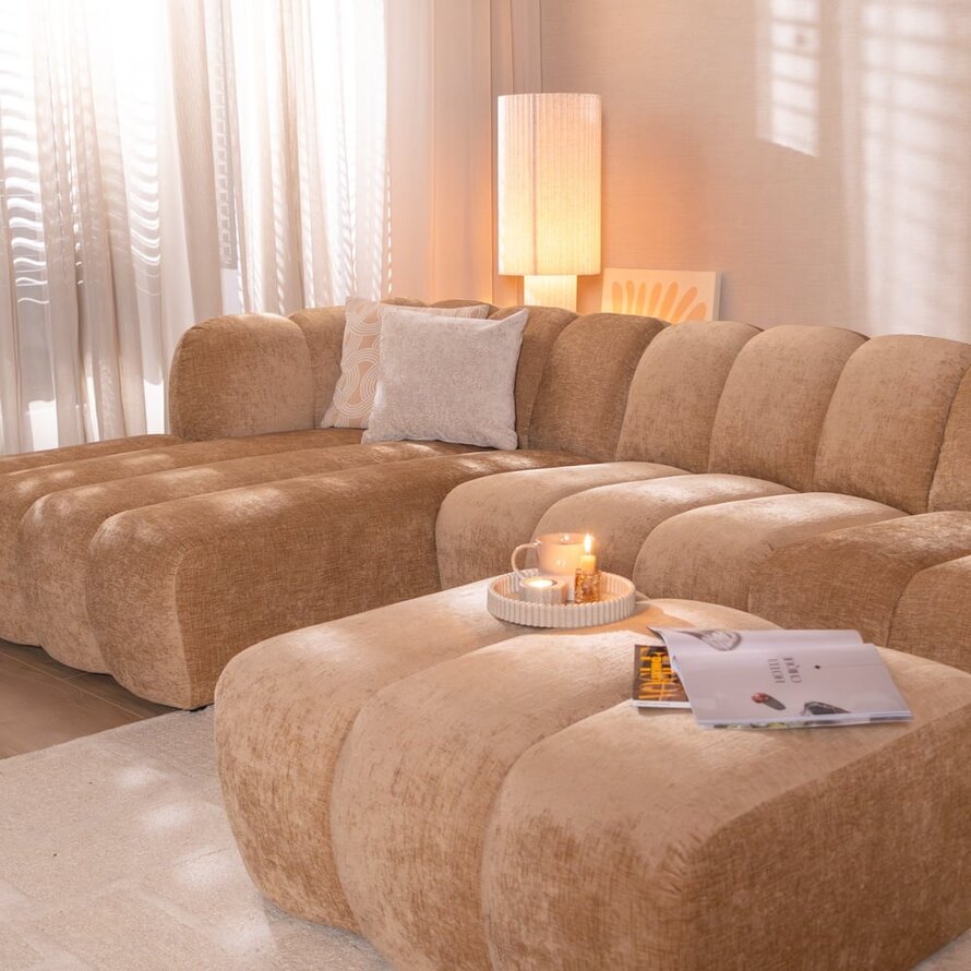 Ecksofa Luca XL Chenille peach links
