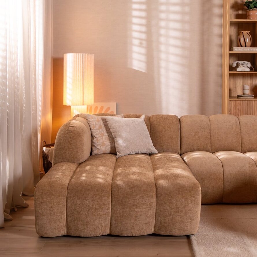 Ecksofa Luca XL Chenille peach links