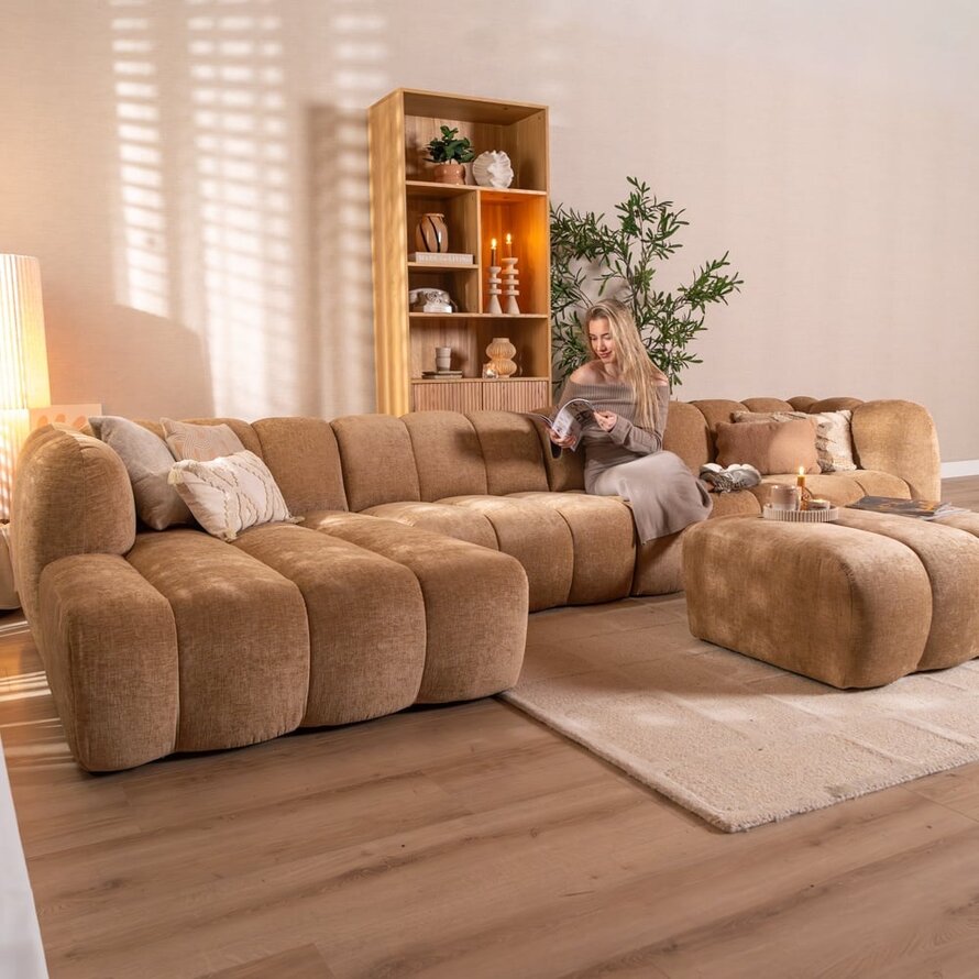 Ecksofa Luca XL Chenille peach links