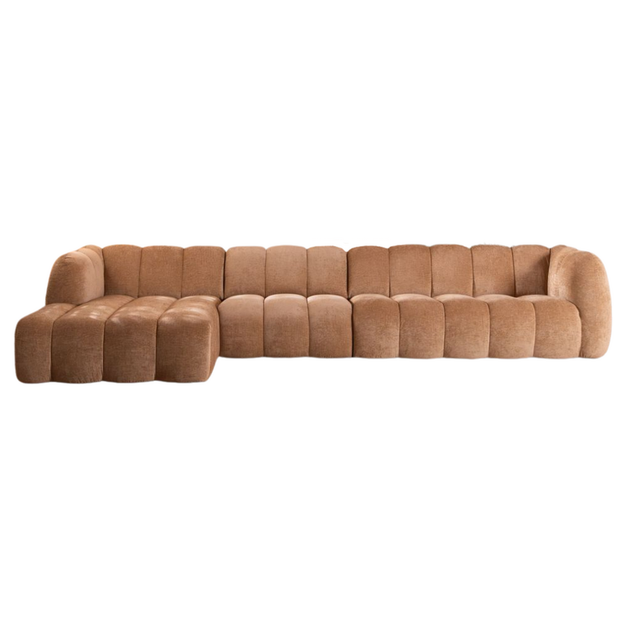 Ecksofa Luca XL Chenille peach links