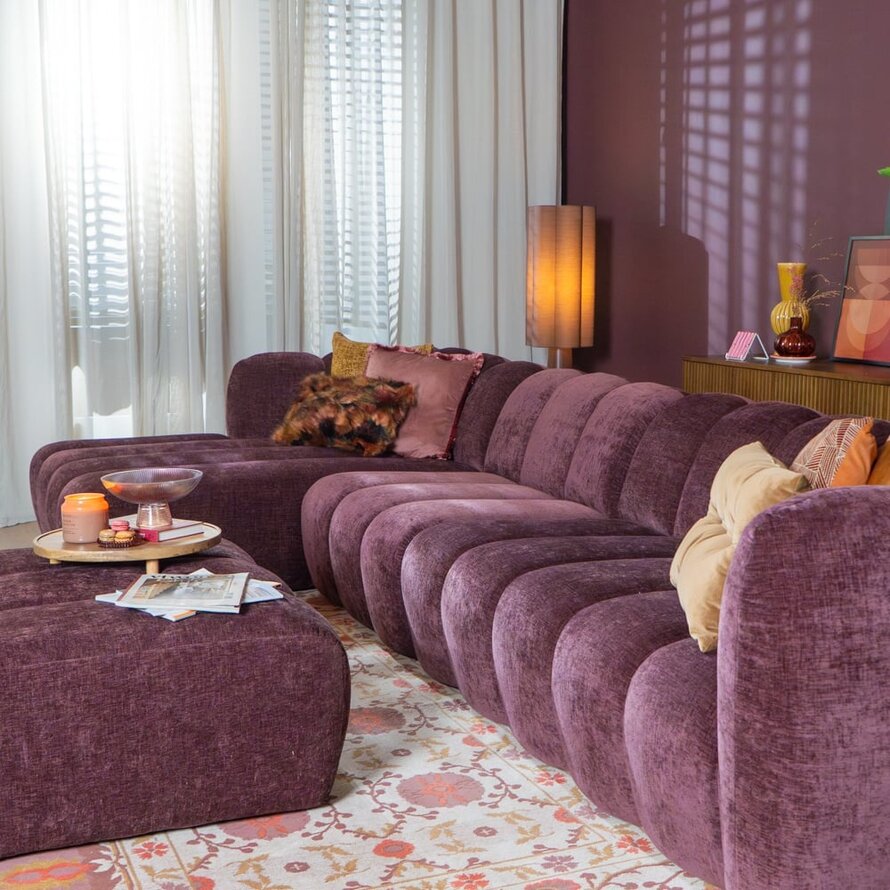 Ecksofa Luca XL Chenille lila links