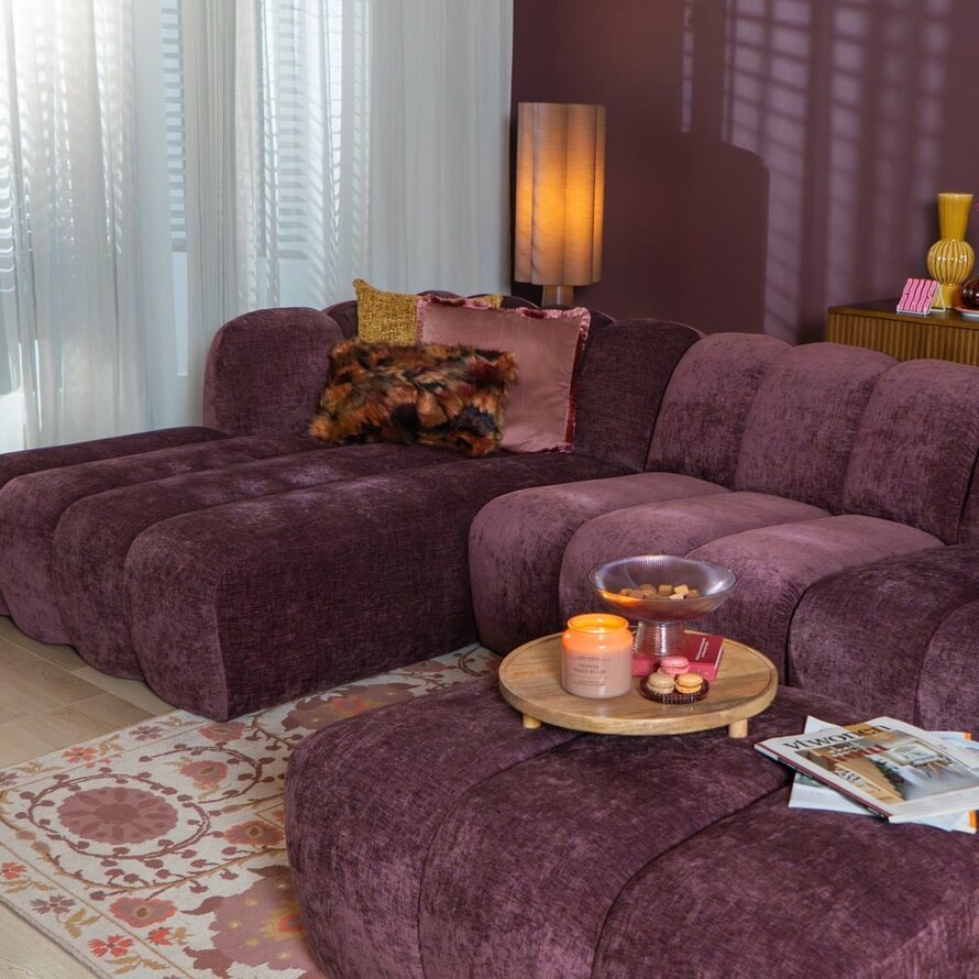 Ecksofa Luca XL Chenille lila links