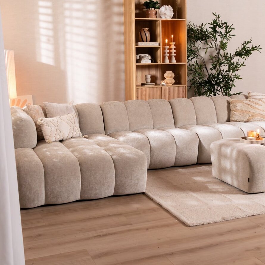 Ecksofa Luca XL Chenille sand links