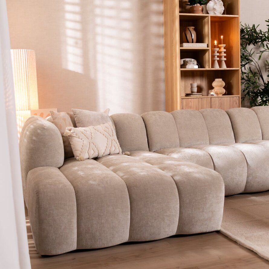 Ecksofa Luca XL Chenille sand links
