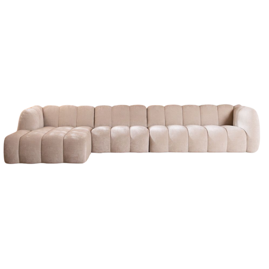 Ecksofa Luca XL Chenille sand links