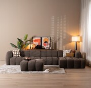 Bronx71 Ecksofa XL rechts Luca Chenille Braun