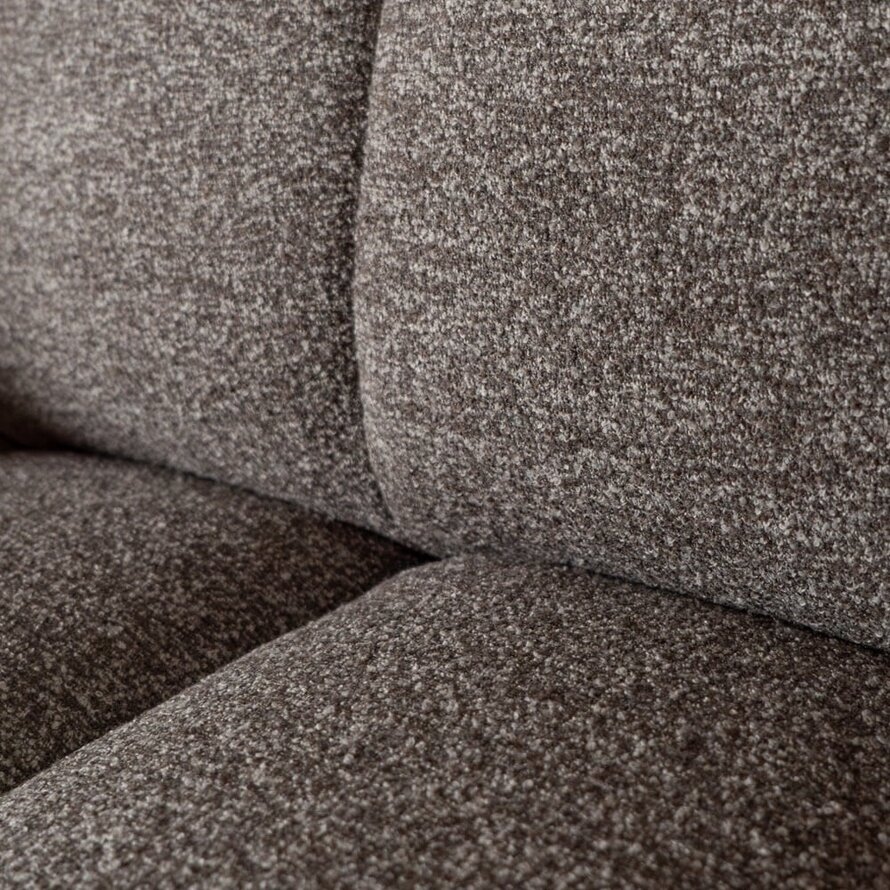 Ecksofa rechts Luca aus Bouclé-Stoff braun/grau