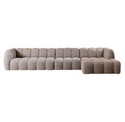 Bronx71 Ecksofa rechts Luca aus Bouclé-Stoff braun/grau
