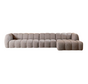 Ecksofa rechts Luca aus Bouclé-Stoff braun/grau