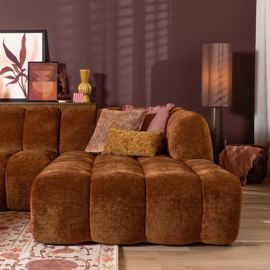 Ecksofa Luca XL Chenille kupfer rechts