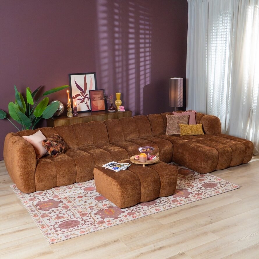 Ecksofa Luca XL Chenille kupfer rechts
