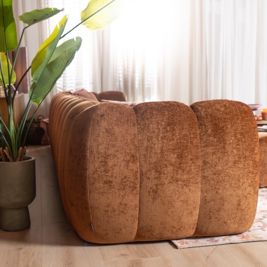 Ecksofa Luca XL Chenille kupfer rechts