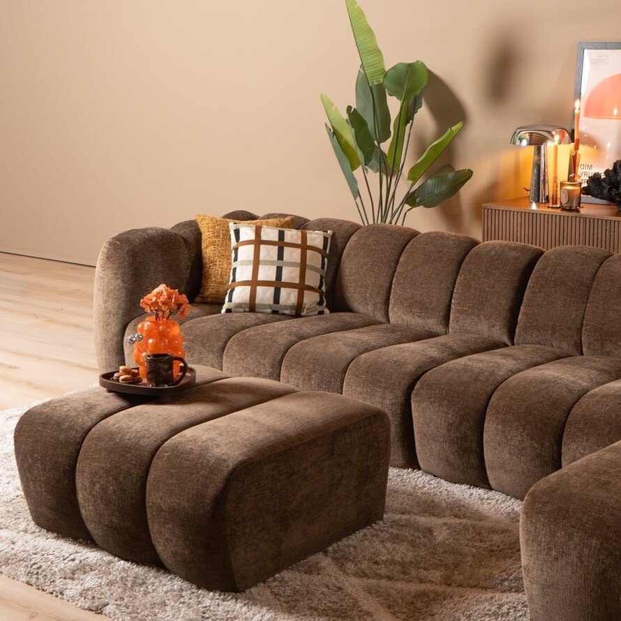 Ecksofa Luca XL Chenille mocha rechts