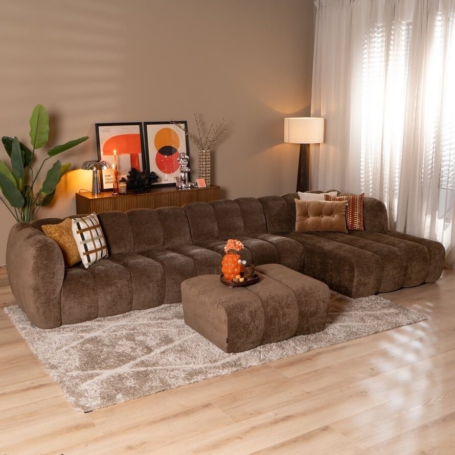 Ecksofa Luca XL Chenille mocha rechts
