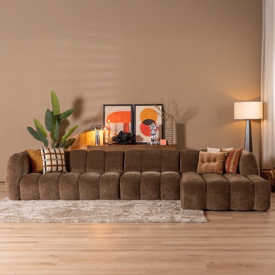 Ecksofa Luca XL Chenille mocha rechts