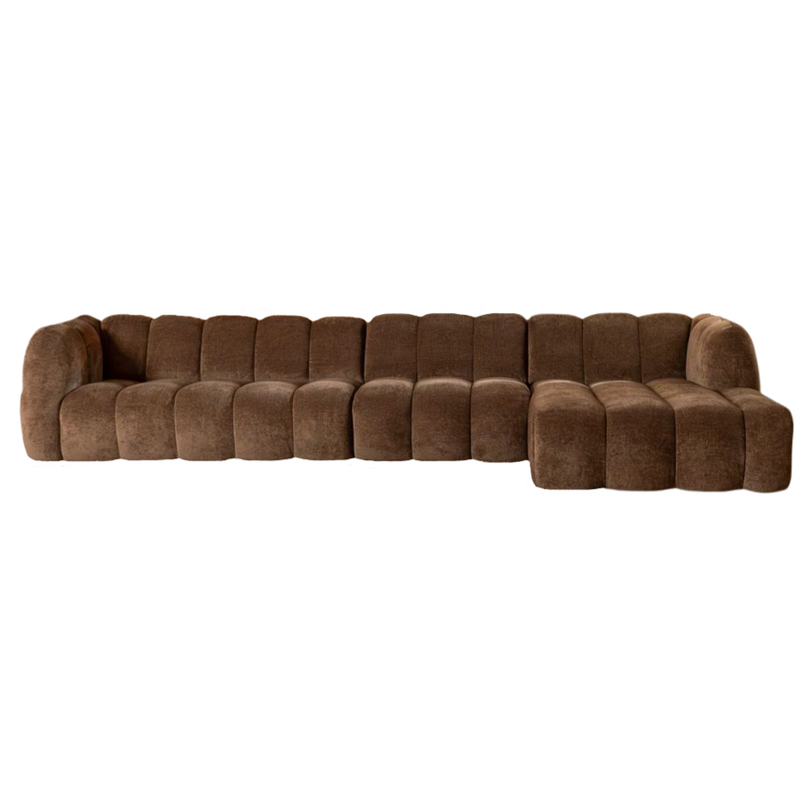 Ecksofa Luca XL Chenille mocha rechts