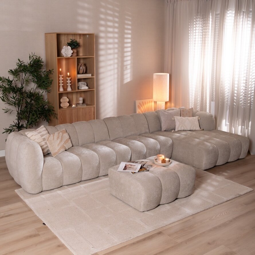 Ecksofa Luca XL Chenille sand rechts