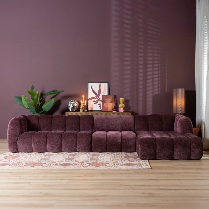 Ecksofa Luca XL Chenille lila rechts