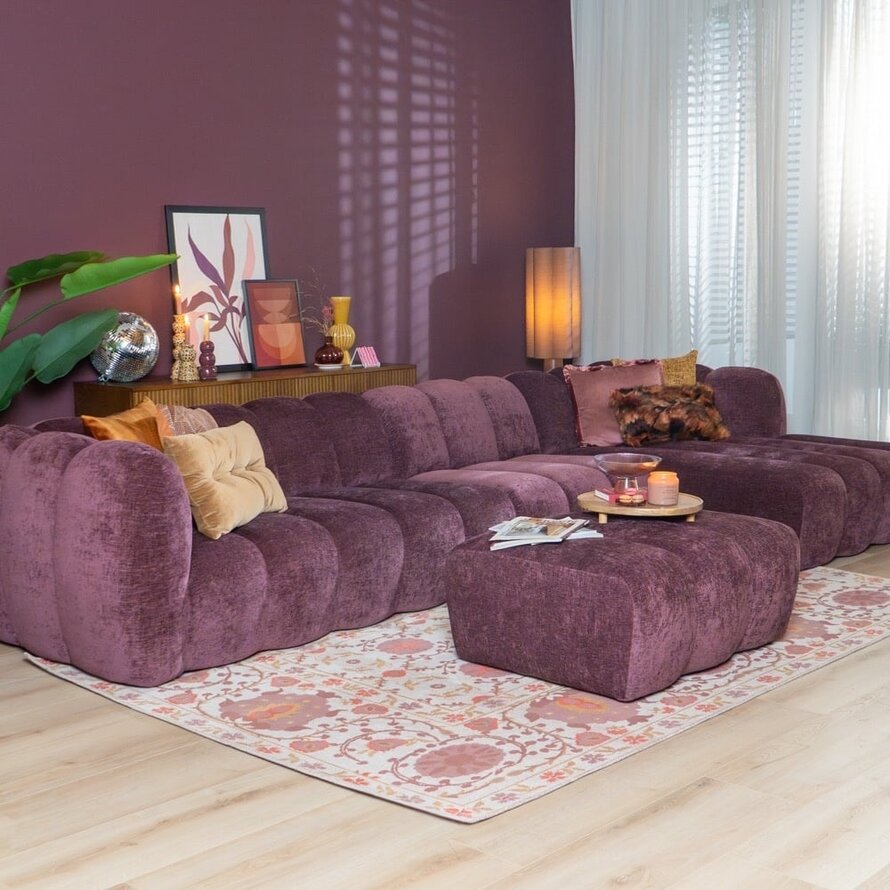 Ecksofa Luca XL Chenille lila rechts