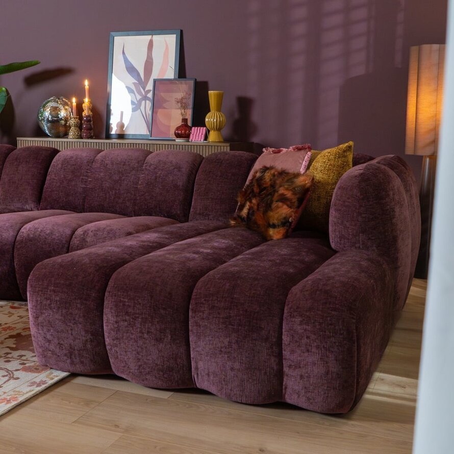 Ecksofa Luca XL Chenille lila rechts