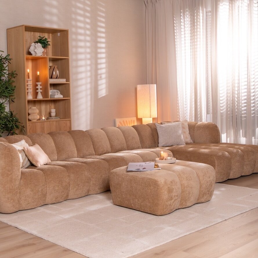 Ecksofa Luca XL Chenille peach rechts
