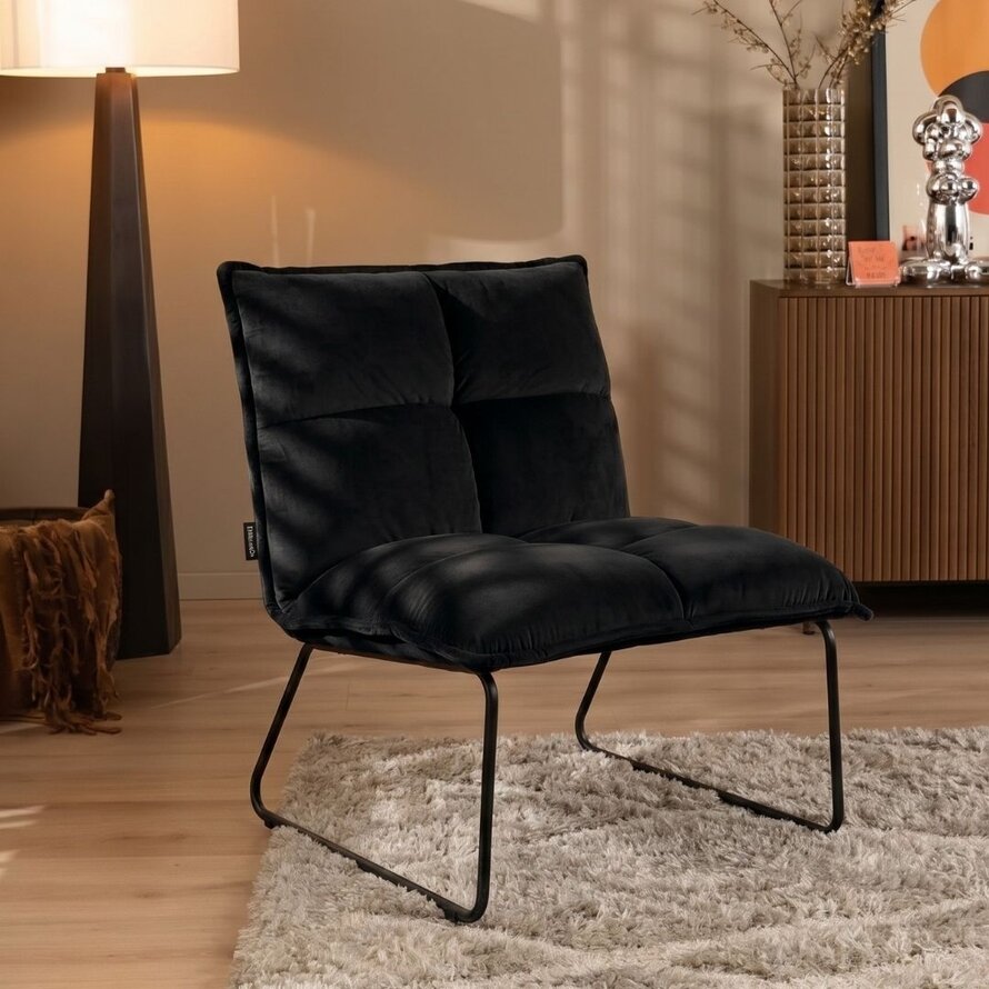 Gastro Sessel Samt Malaga schwarz wasserabweisend