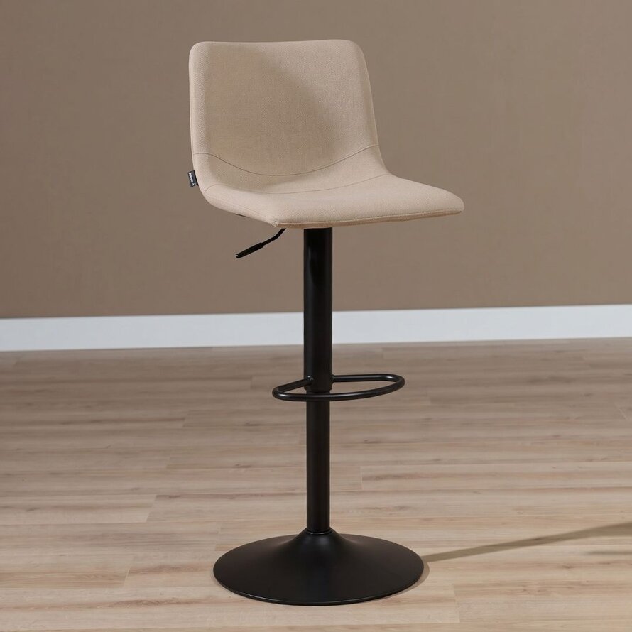 Barhocker Eva taupe recycelter Stoff 60 - 76 cm