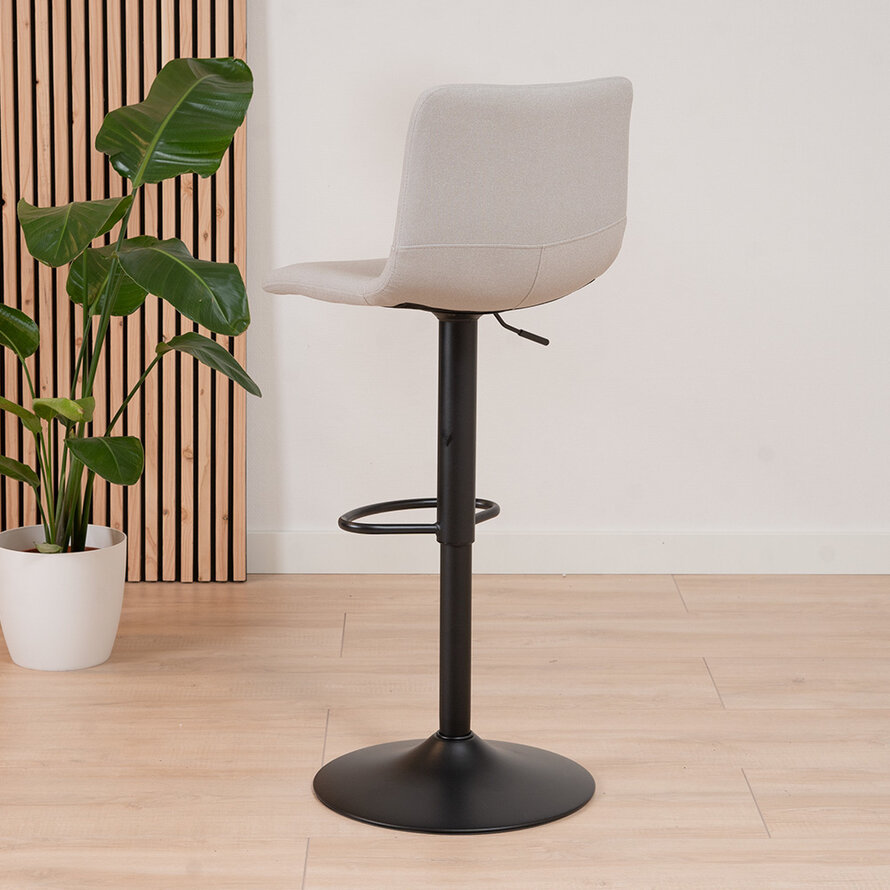 Barhocker Eva grau recycelter Stoff 60 - 76 cm