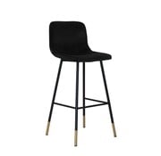 Bronx71 Gastro Barhocker Samt Mikky schwarz 68-79 cm
