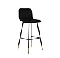 Gastro Barhocker Samt Mikky schwarz 68-79 cm