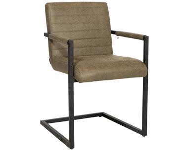 Bronx71 Stuhl Eco-Leder Block mit Armlehne olivgrün