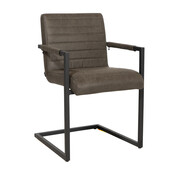 Bronx71 Stuhl Eco-Leder Block mit Armlehne anthrazit